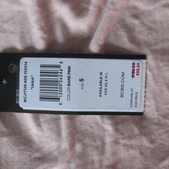 BCBG MAXAZRIA bare pink rayon lace trim tunic top - Picture 9 of 9